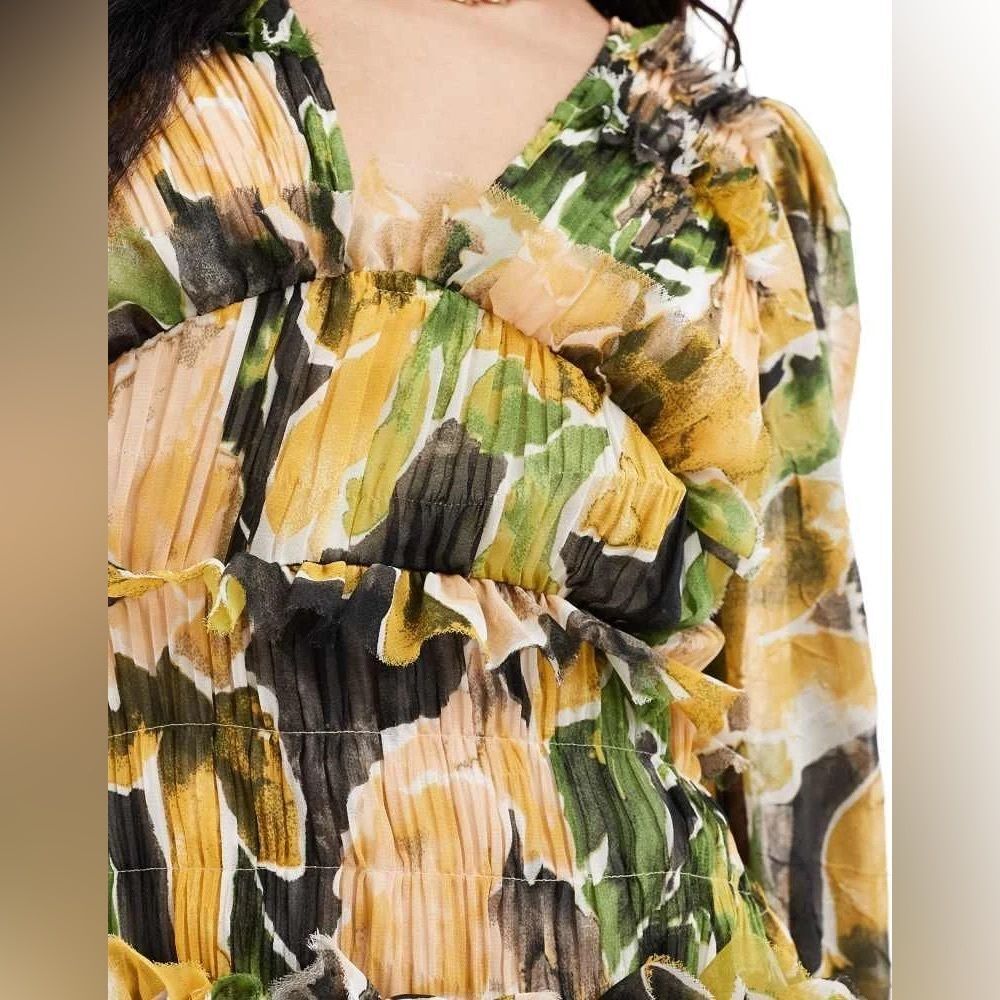 ASOS DESIGN Women’s Ruffles Midi Dress Size 10 - Picture 4 of 14